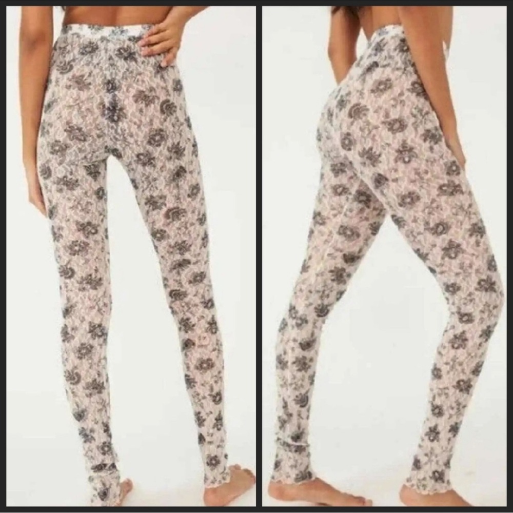 Free People Lace Floral Print Leggings small
